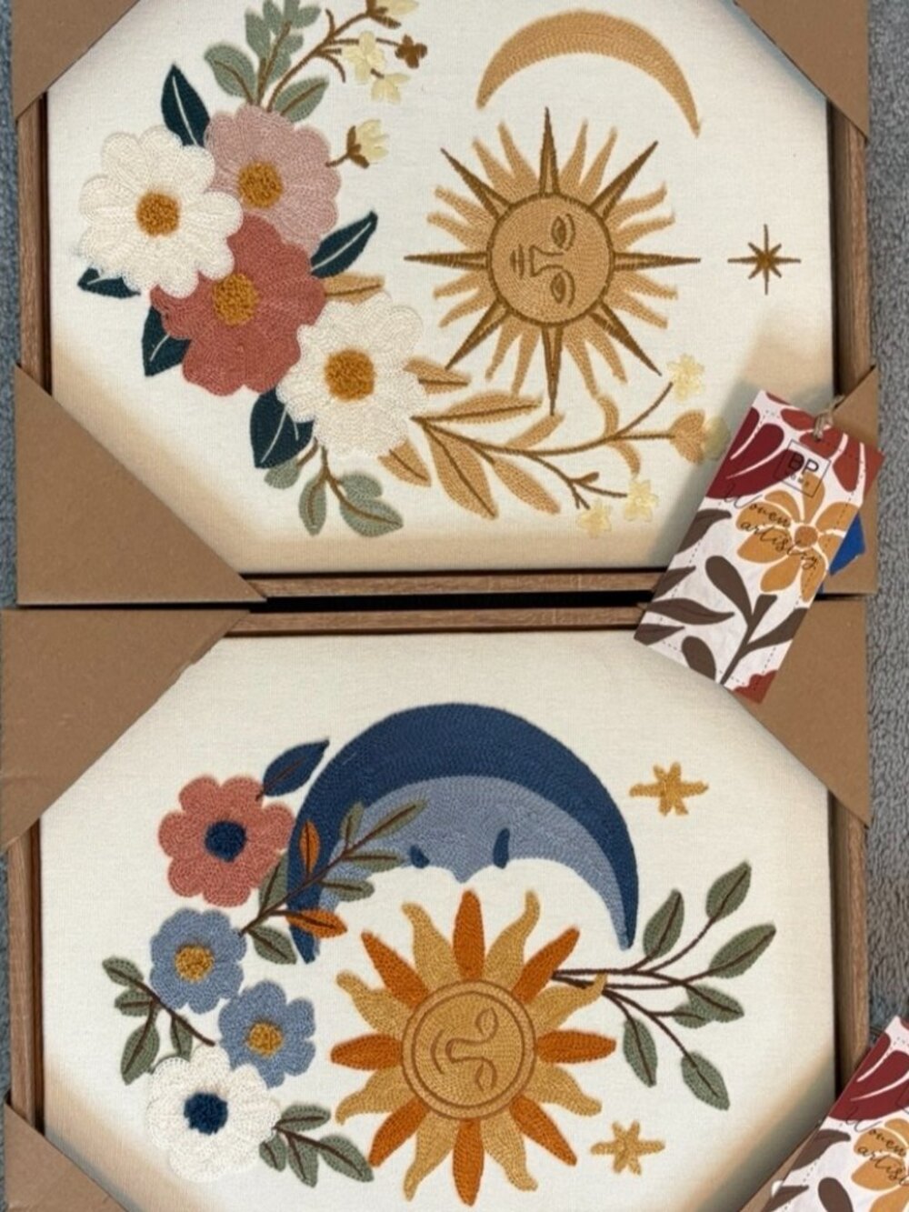bp home wall art embroidered textile NWT!